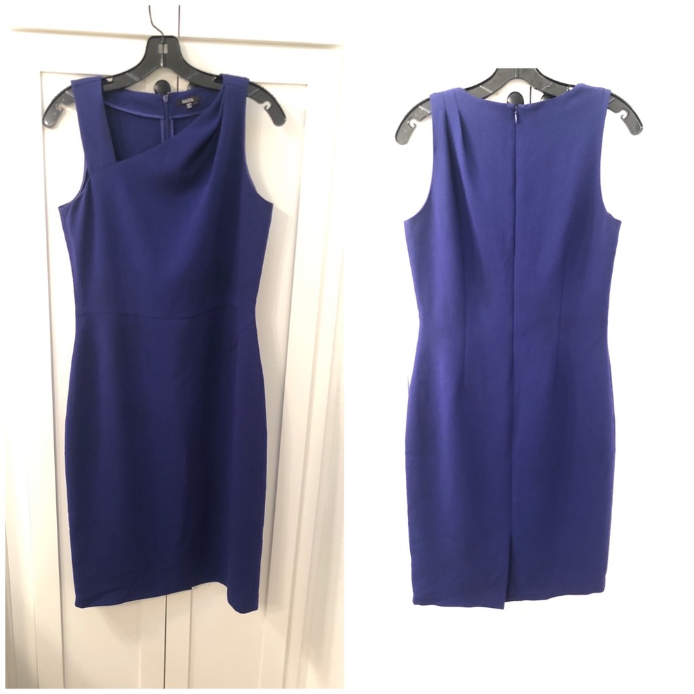 Raoul Indigo Asymmetric Crepe Sleeveless Sheath dress 8